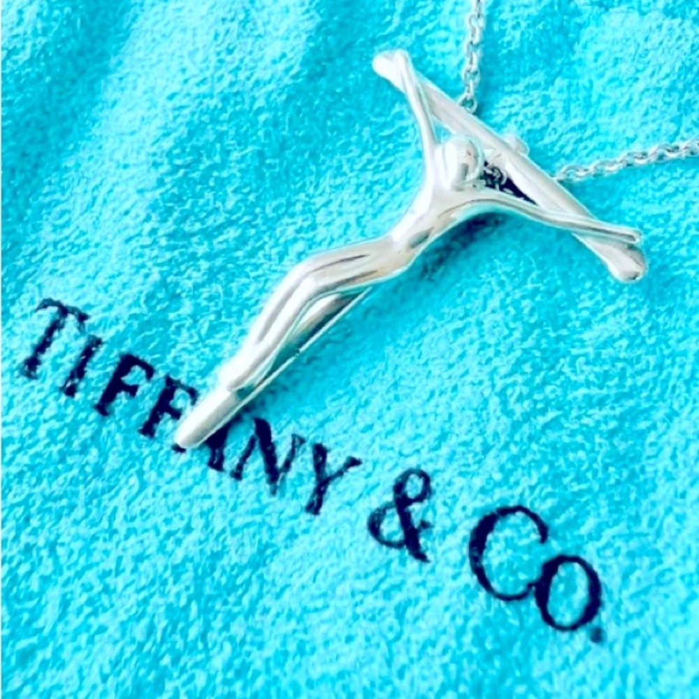 Authentic Vintage Tiffany & Co. 925 Sterling Elsa Peretti Crucifix Necklace